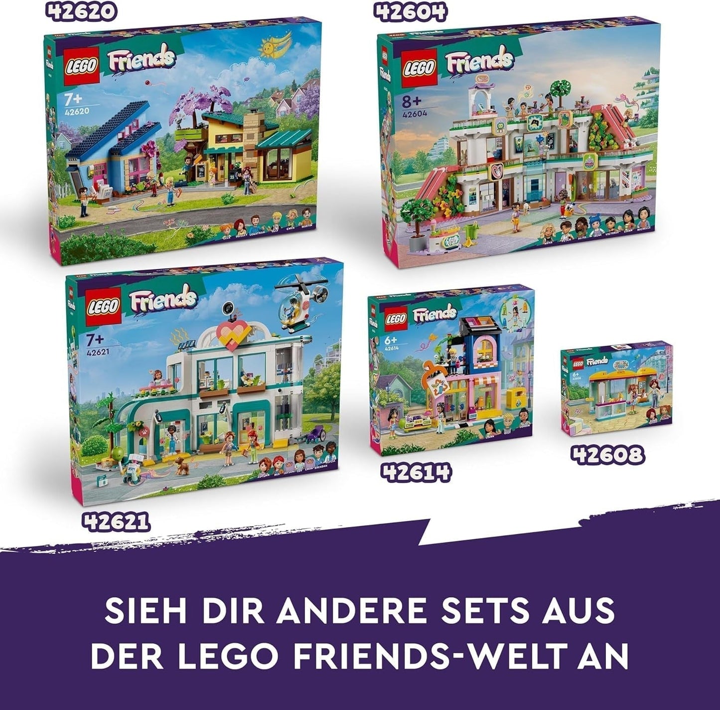 LEGO Store Friends Heartlake City Casa delle bambole giocattolo per ragazze e ragazzi Set di figure che promuove lo sviluppo socio-emotivo Regalo per 8 anni 42604 Set da costruzione Besuche den LEGO-Store