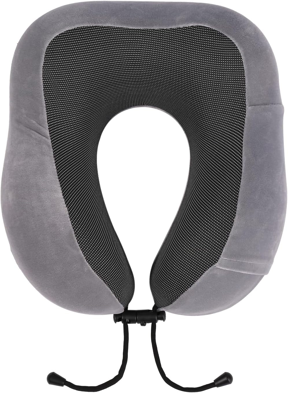 WELLGRO Set Cuscini per Collo con Maschera per Dormire 3D e Tappi per Le Orecchie - Fodera Rimovibile - Memory Foam - Chiusura con Cerniera - Inclusa Custodia - Cuscino da Viaggio - Colore Selezionabile, Colore:Grigio Cuscini Ortopedici Cervicali Naty Shop