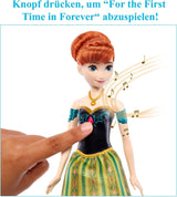 Mattel Toys Disney Frozen Anna Singing Fashion Doll in abito iconico canta "Per la prima volta" dal film Disney in inglese, francese, tedesco, italiano, JDL59