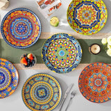 Set piatti piani per 6 persone, set piatti vancasso KRVI per 6 persone, set piatti Ø 27 cm, lavabili in lavastoviglie e adatti al microonde, piatti pasta, piatti colazione, piatti torta