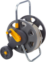 HOZELOCK - Avvolgitubo Plus 50 M (Ø 12,5 mm) assemblato: Portata max 60 m, stabile e robusto per uso generale, assemblato con tubo da 50 m, 1 ugello spruzzatore + connettori [2435R0000]
