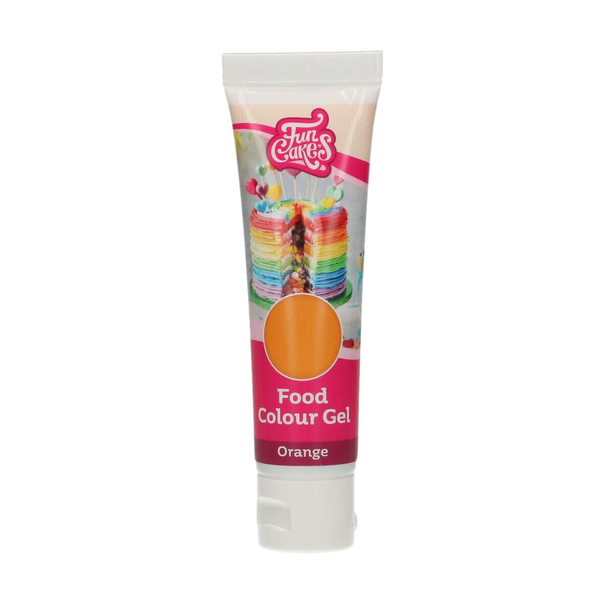 Funcakes Gel Colorante Alimentare Arancione: colorante alimentare altamente concentrato per impasti, panna, fondente e marzapane. Dosaggio facile. Una sola goccia per creare colori vivaci. Halal. 30 g.