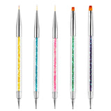 Nagel Pinsel 5 pezzi Nagel Art Fineliner Pinsel, Nagel Pinsel Set Pinsel per Nagellack Nail Brush Nagellack Pinsel Art Pen per design fai da te per nail art. (Vernice-1)