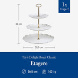 Villeroy & Boch Toys Delight Royal Scaffale classico, espositore decorativo a più livelli per biscotti, pasticcini e piccole porzioni di torta, porcellana Premium, bianco