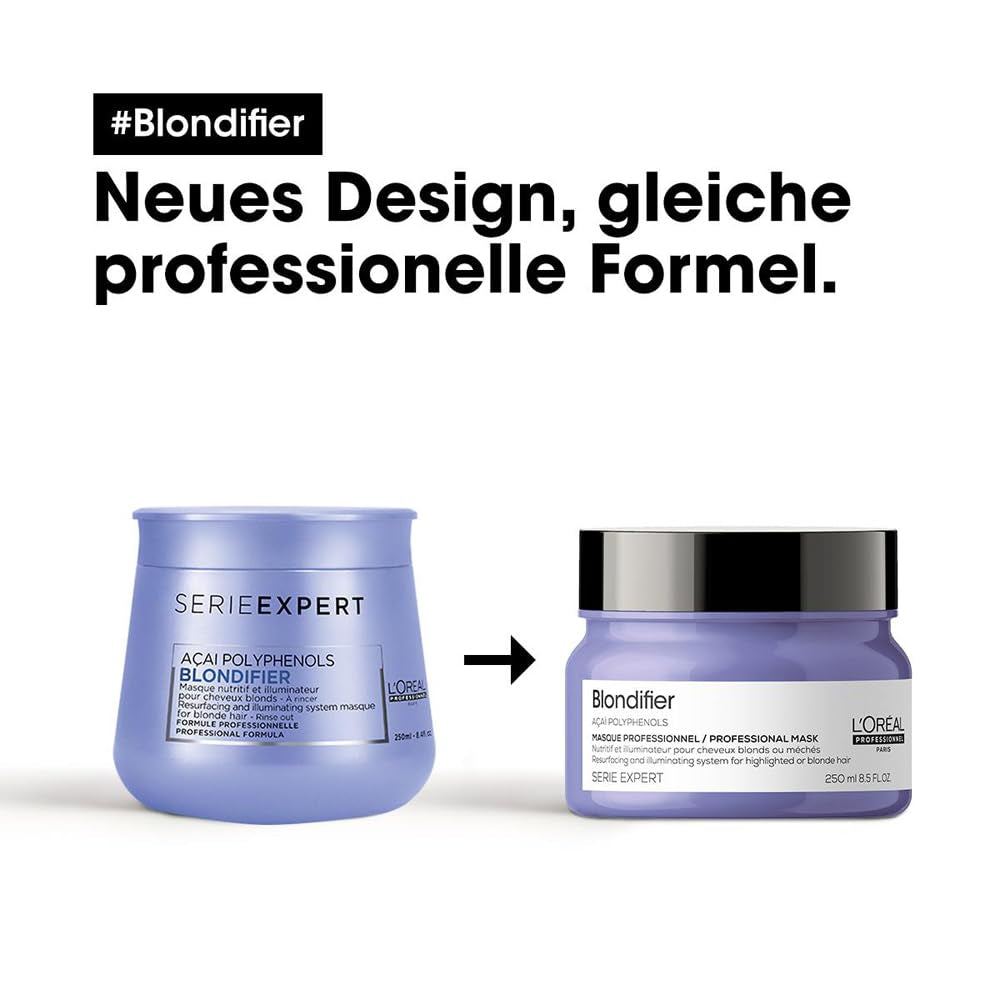 L'Oreal Professionnel | Maschera nutriente per capelli biondi e decolorati, estratto di frutto di Açai, Serie Expert, maschera bionda Naty Shop maschera per capelli