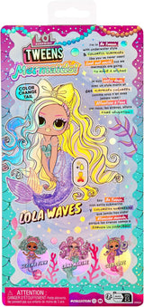 LOL Sorpresa! Tweens - Sirena Lola Waves - Bambola alla moda con coda che cambia colore, pinna mobile e graziosi accessori - Giocattolo per bambini e collezionisti dai 4 anni in su