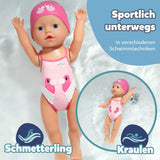 BABY Born My First Swimmer Girl - Bambola da 30 cm - Bambola da Bagno con Meccanismo Girevole, Impermeabile - Funziona senza batterie - Adatta per bambini da 1 anno in su