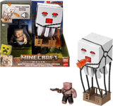 Set di action figure Mattel Minecraft, Ghast con attacco di fuoco, luci, rumore, motorino di avviamento e proiettile, Guerriero Piglin, ispirato al film, action figure JFB69 Naty Shop Titolo predefinito
