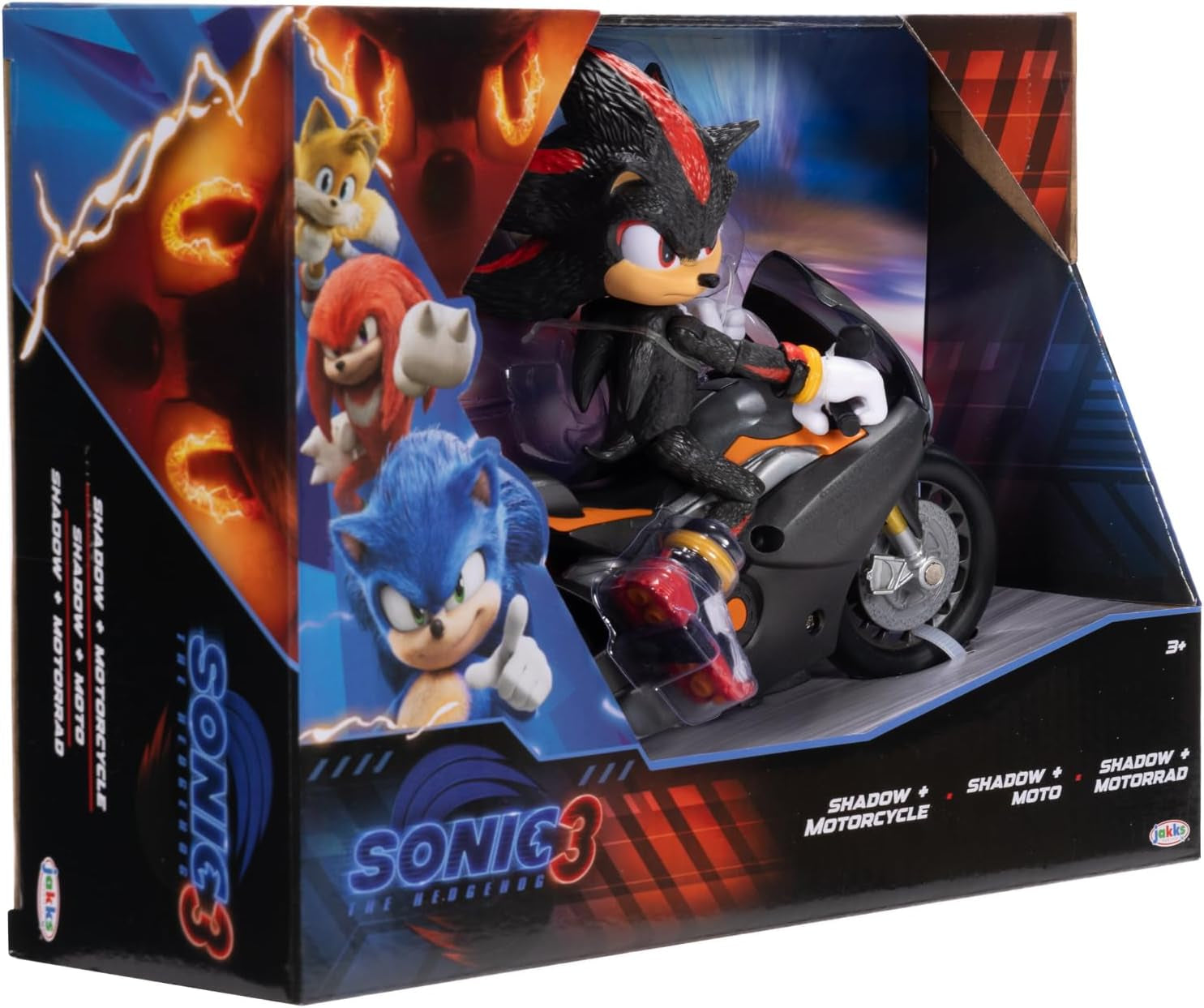 Sonic 3 The Movie Shadow Figure, 15 cm, mobile, incluso Shadow Mobile di Jakks Pacific, acustico, action figure nere Naty Shop
