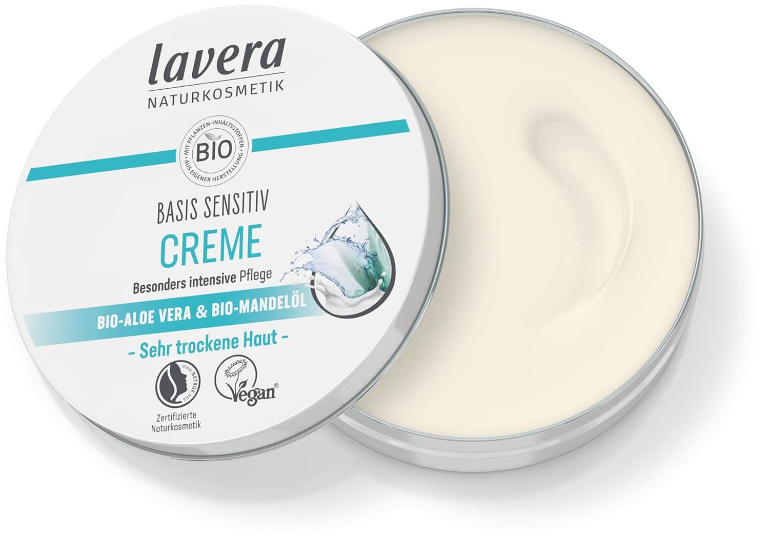 Lavera Basis Sensitiv, cura intensiva per pelli secche con Aloe Vera e olio di mandorle, 150 ml Naty Shop
