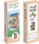 Casa delle bambole design Soho-Madera a 3 piani con 8 mobili, dimensioni 120 X 33 X 75 cm (913D00181) Naty Shop Dollhouses