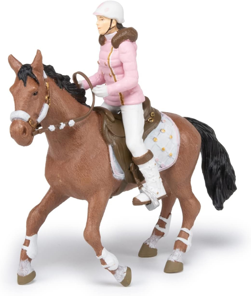 PAPO - Figura cavallo - Rider Fashion Winter, passione per l'equitazione, giocattolo per bambini dai 3 anni. Action figure del Naty Shop