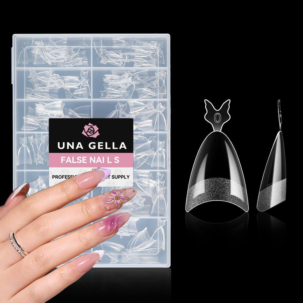 Punte per unghie in gel ballerina 216 pezzi 12 dimensioni Punte per unghie in gel morbido Copertura completa Set di estensioni per unghie Semi opaco Fai da te Home Art