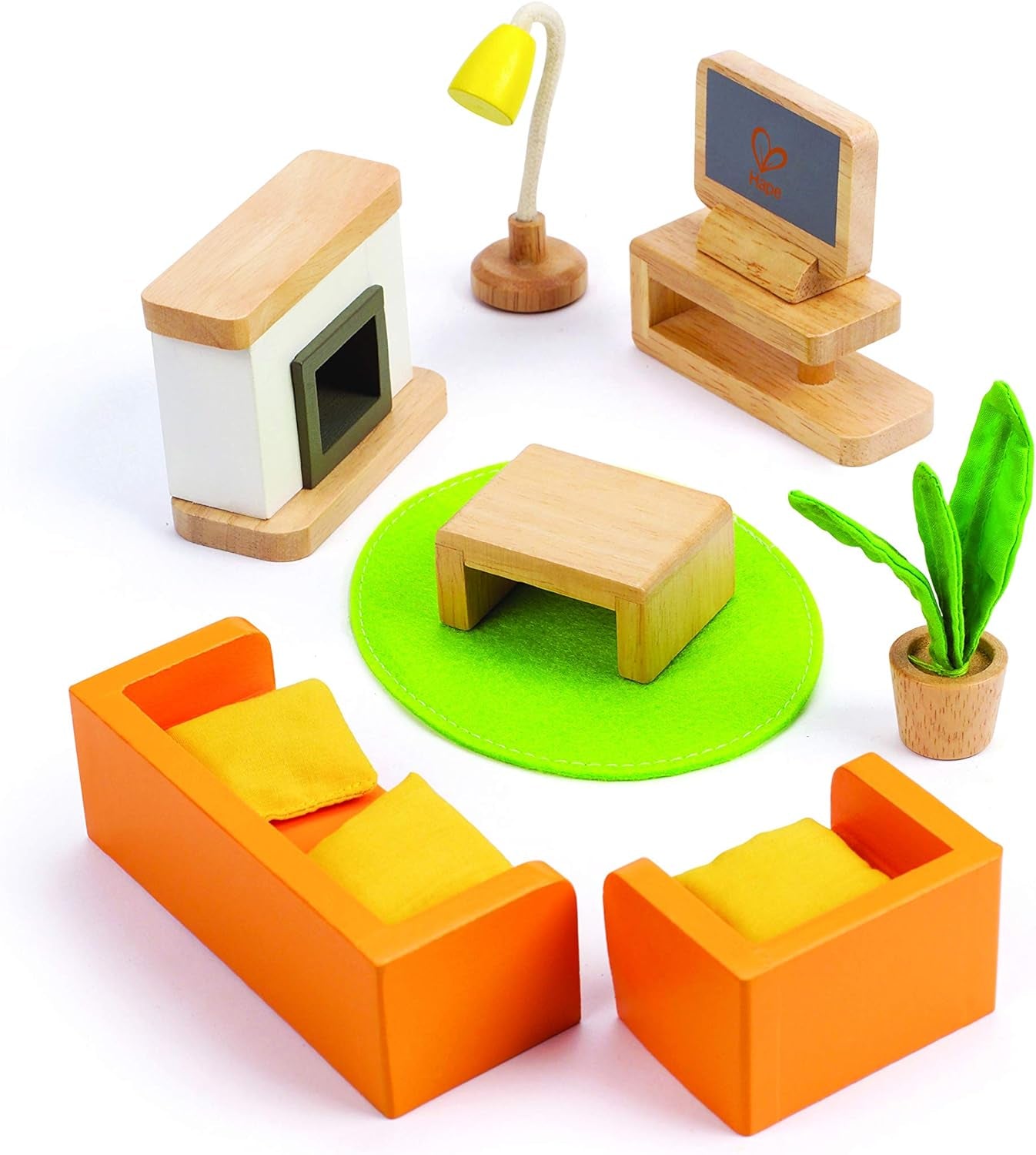 Hape E3459 - Cameretta per bambini, piccola casa delle bambole Naty Shop Soggiorno