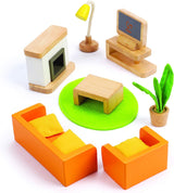 Hape E3459 - Cameretta per bambini, piccola casa delle bambole Naty Shop Soggiorno