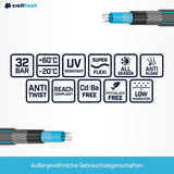 Tubo da giardino CELLFAST Tubo dell'acqua a 6 strati Tubo per irrigazione in tessuto a doppia treccia Tubo flessibile anti-alghe resistente ai raggi UV 32 Bar 1 pollice 25 metri Hobby