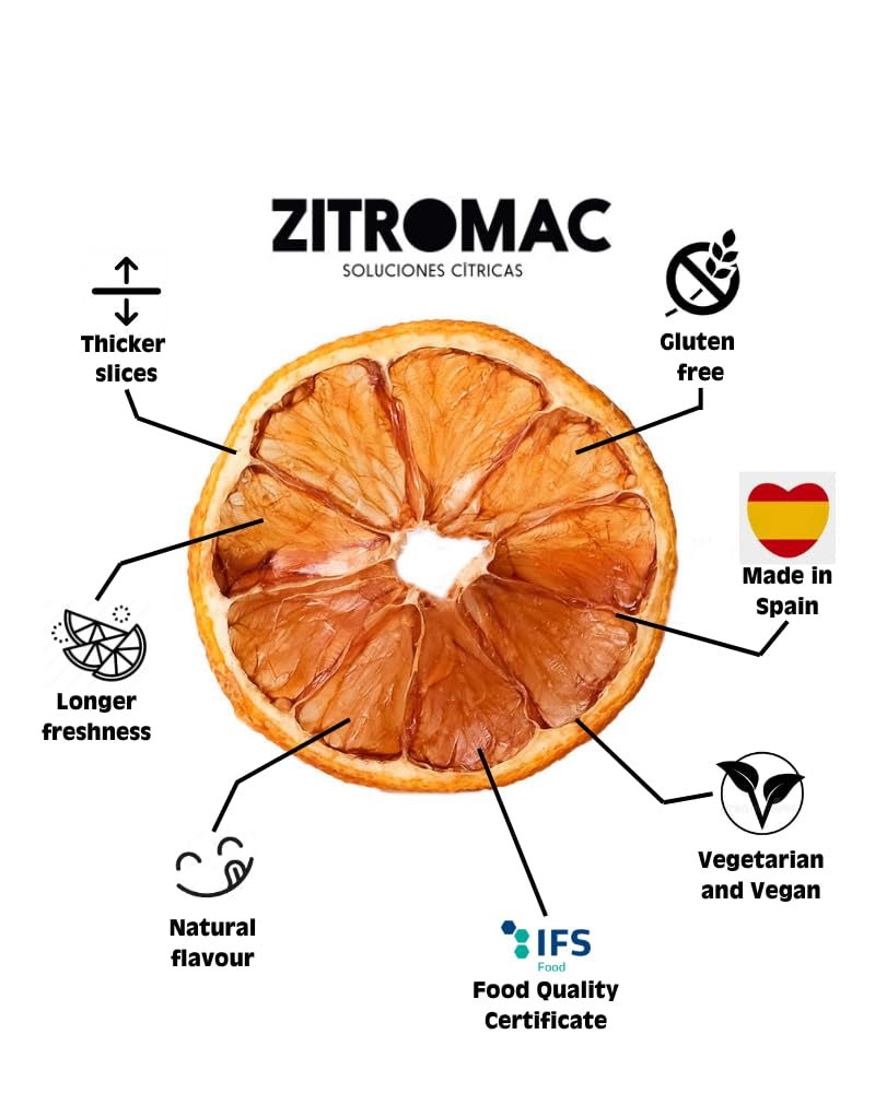 Fette di limone essiccate da 45 g, fette di frutta secca per cocktail, limone essiccato per decorazioni natalizie, vin brulè, tè, dolci | Limoni secchi naturali al 100% Prodotti disidratati Naty Shop