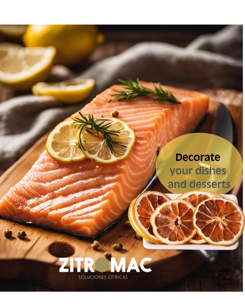 Fette di limone essiccate da 45 g, fette di frutta secca per cocktail, limone essiccato per decorazioni natalizie, vin brulè, tè, dolci | Limoni secchi naturali al 100% Prodotti disidratati Naty Shop