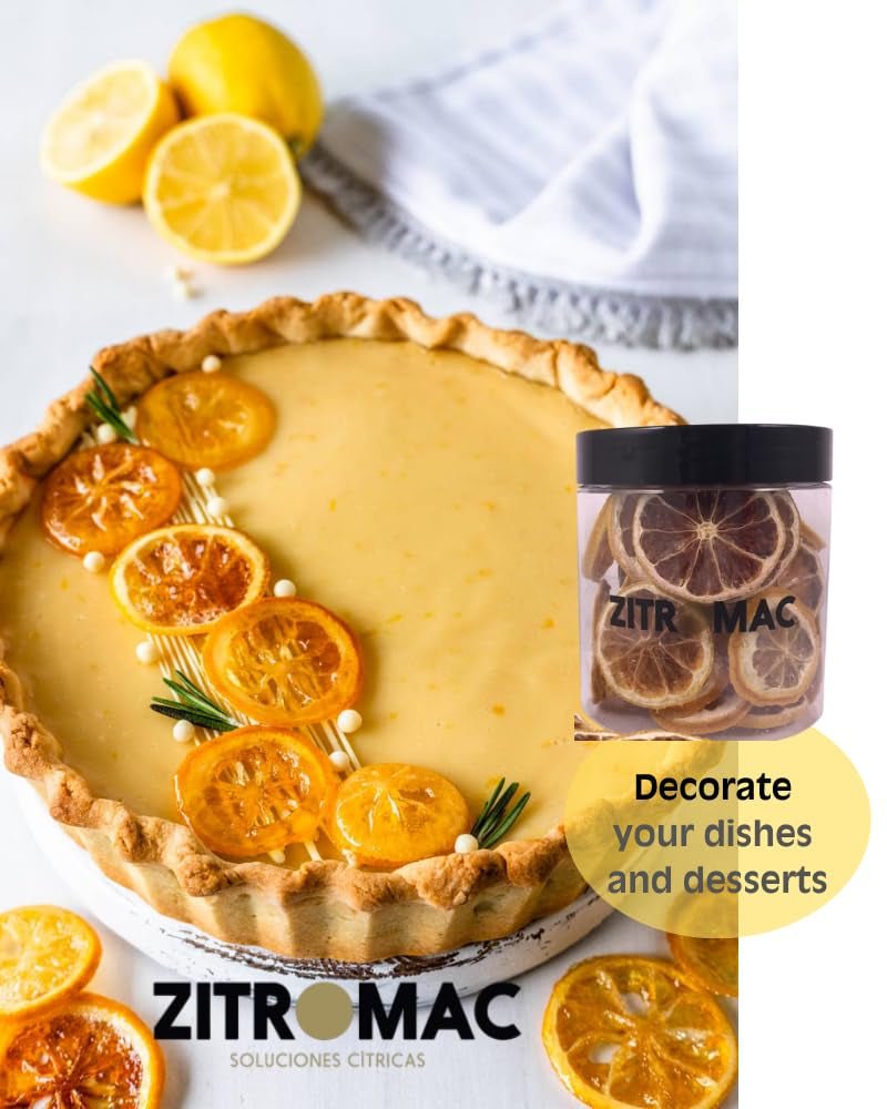 Fette di limone essiccate da 45 g, fette di frutta secca per cocktail, limone essiccato per decorazioni natalizie, vin brulè, tè, dolci | Limoni secchi naturali al 100% Prodotti disidratati Naty Shop