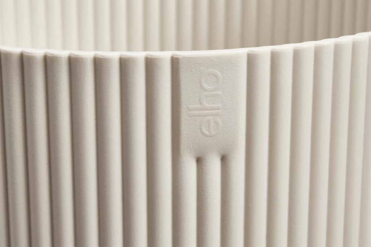 elho Vibes Fold Bowl 25 - Vasi da fiori per interni - 100% plastica riciclata - Ø 24,9 x H 12,1 cm - Bianco/Lino bianco