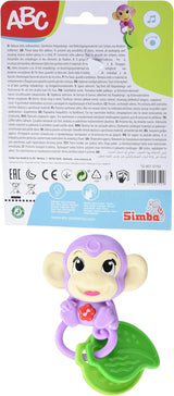 Simba 104010192 - Sonaglio musicale scimmia ABC, 2 elementi sensoriali, con funzione musicale, 17 cm, giocattolo per bambini, a partire da 6 mesi Baby Toys Naty Shop