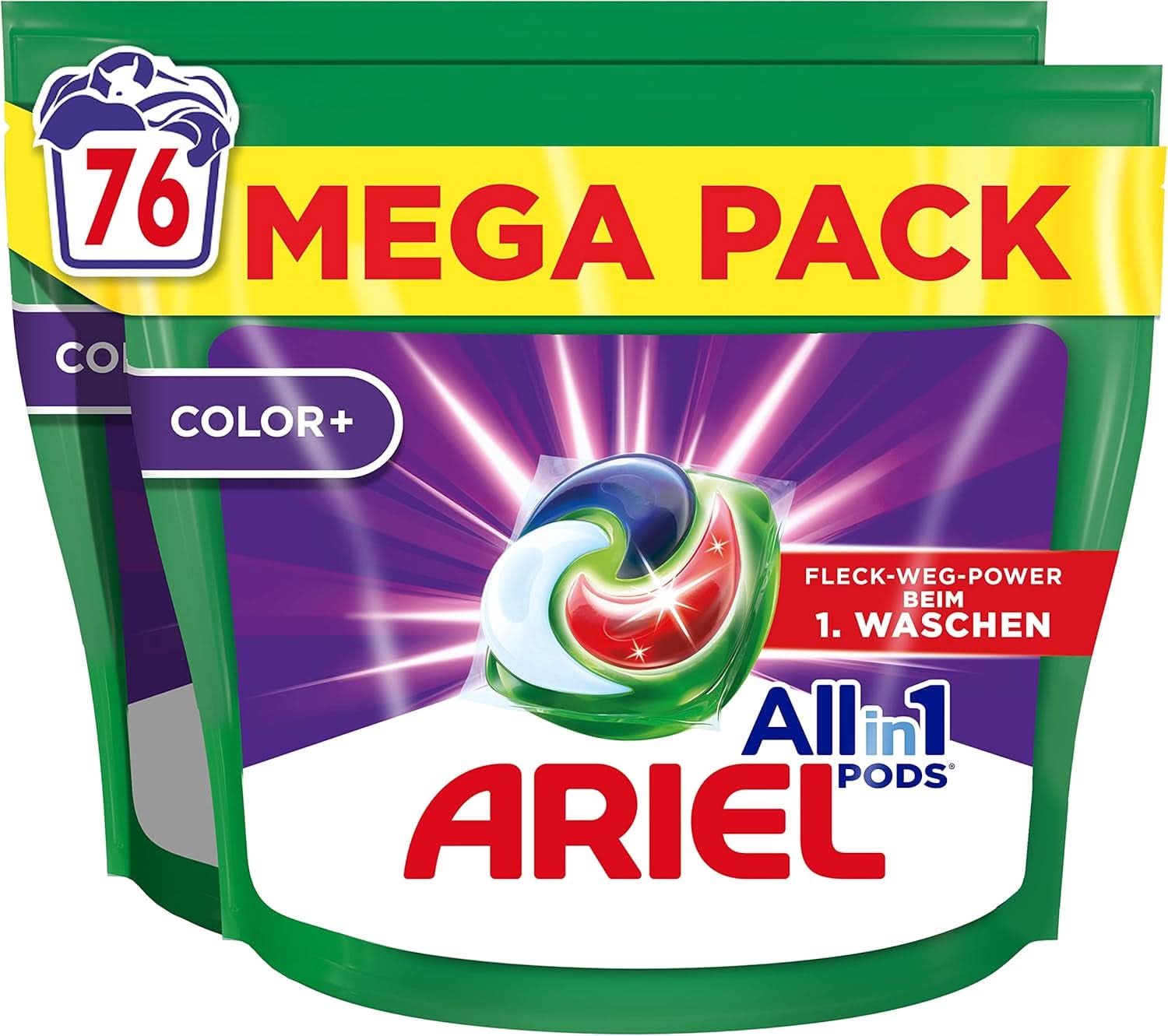Detersivo Ariel CIALDE All-In-1, 76 lavaggi, detersivo colorati, pulizia brillante Detersivi Rufe Naty Shop 76 capsule Modello Precedente