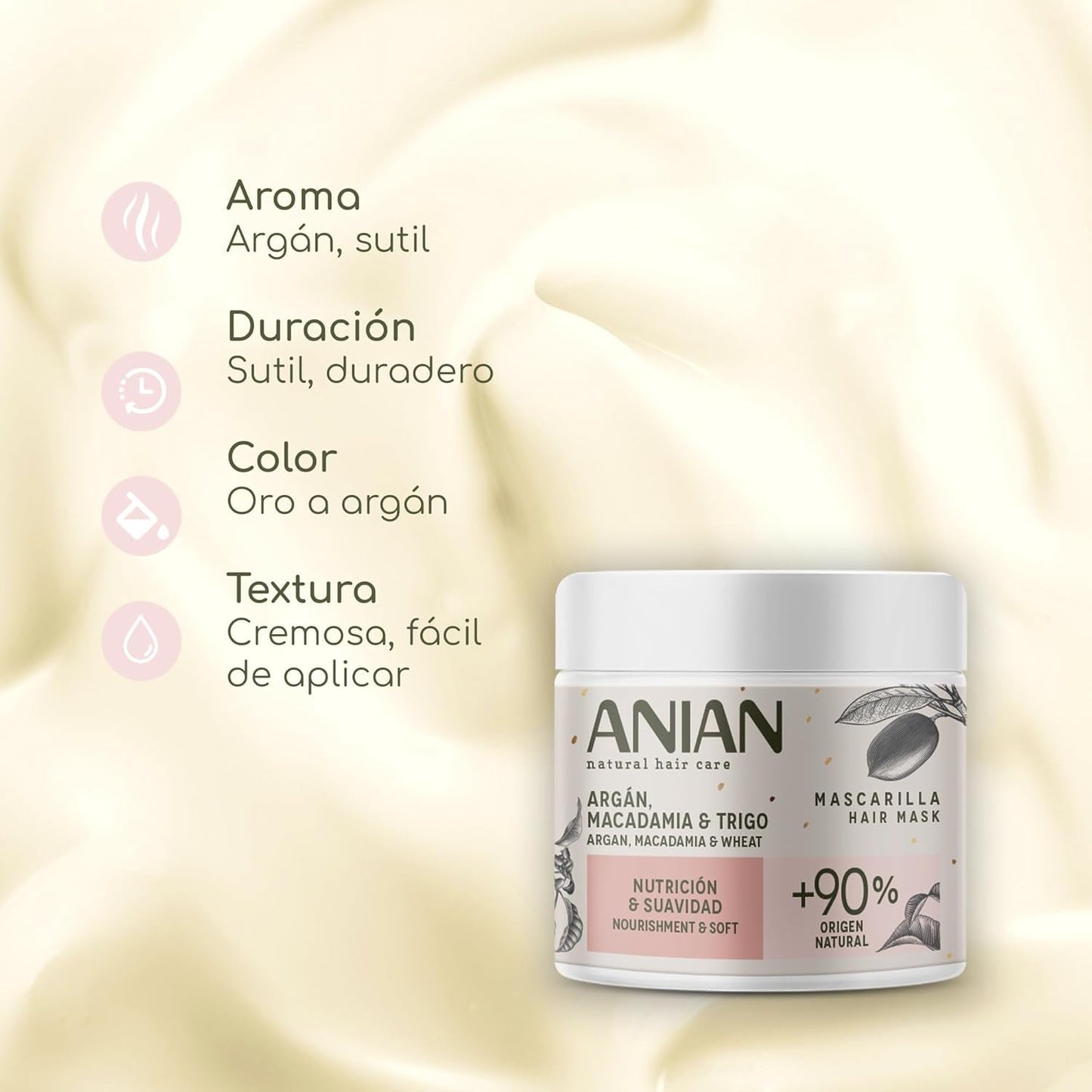 ARGÁN nutrizione y suavidad mascarilla 350 ml Maschera per capelli Naty Shop