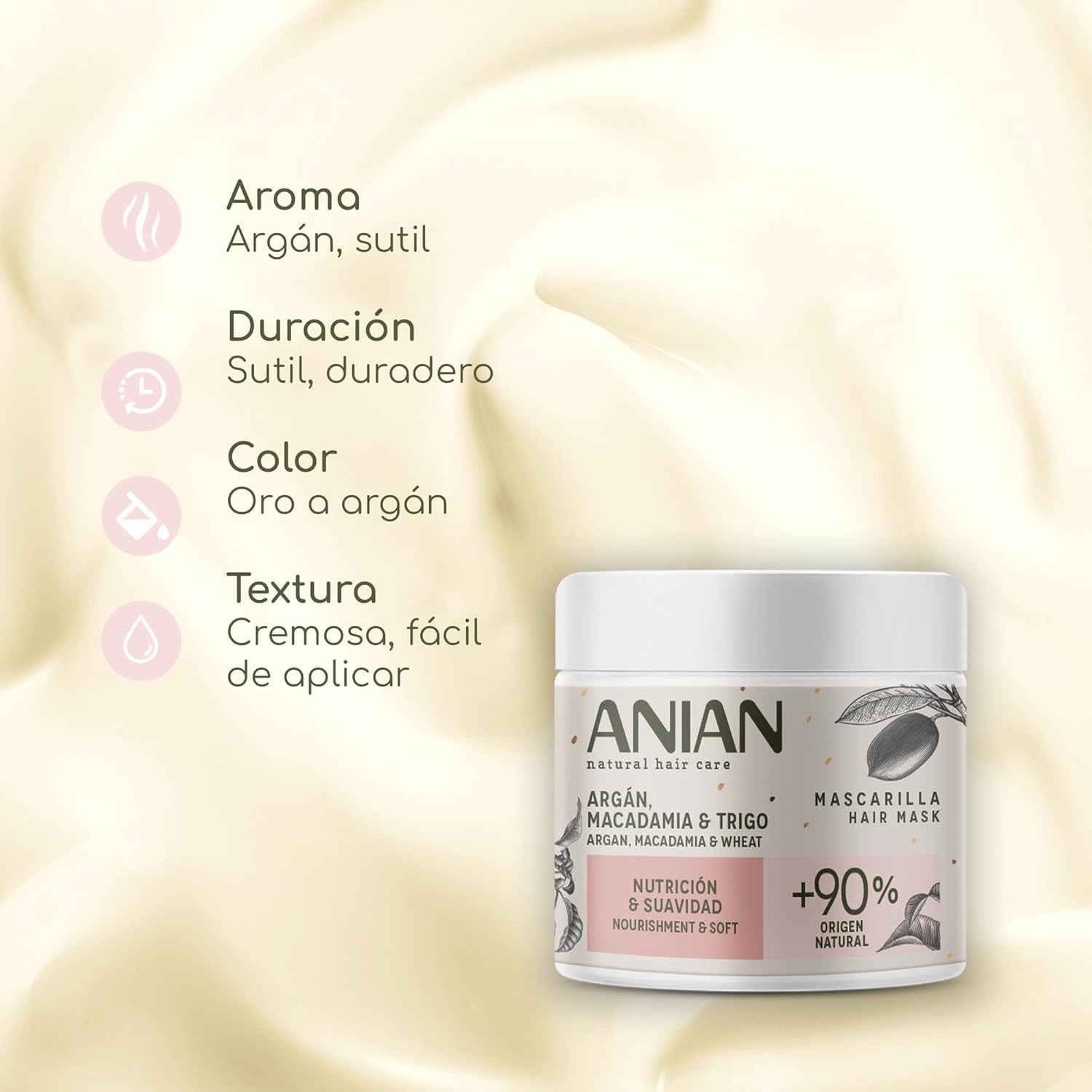 ARGÁN nutrizione y suavidad mascarilla 350 ml Maschera per capelli Naty Shop