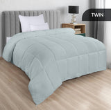 Biancheria da letto Utopia Piumino per tutte le stagioni 250 g/m² Imbottitura in morbida fibra siliconata Letto matrimoniale cucito in scatola (Letto matrimoniale XL Grigio chiaro) Naty Shop Trapunte e Trapunte