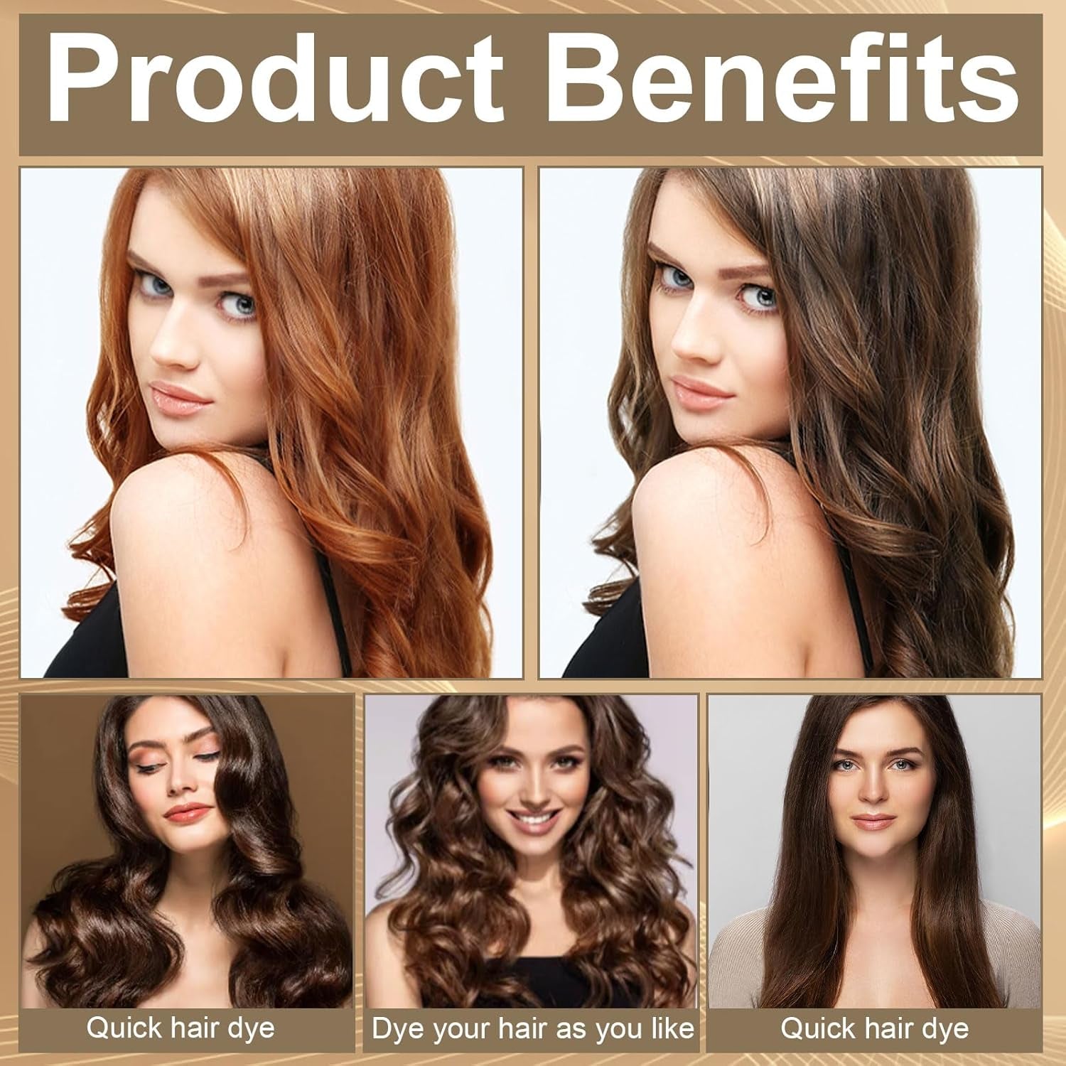 Shampoo Colore Capelli, Shampoo Colore Istantaneo 3 in 1, Shampoo Colore Capelli Istantanei, Shampoo Colore Capelli Neri, Shampoo Colore Capelli (Marrone Chiaro) Tinture per capelli Naty Shop