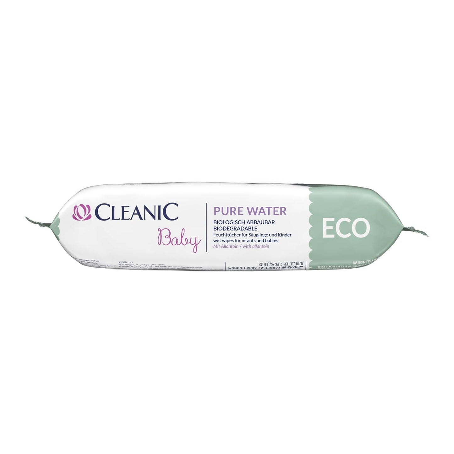 Salviettine umidificate Cleanic Baby Eco Pure Water – (1 x 50 pz.) Salviette umidificate per bambini e neonati – senza profumo, lavabili, pelle sensibile – 50 pz.