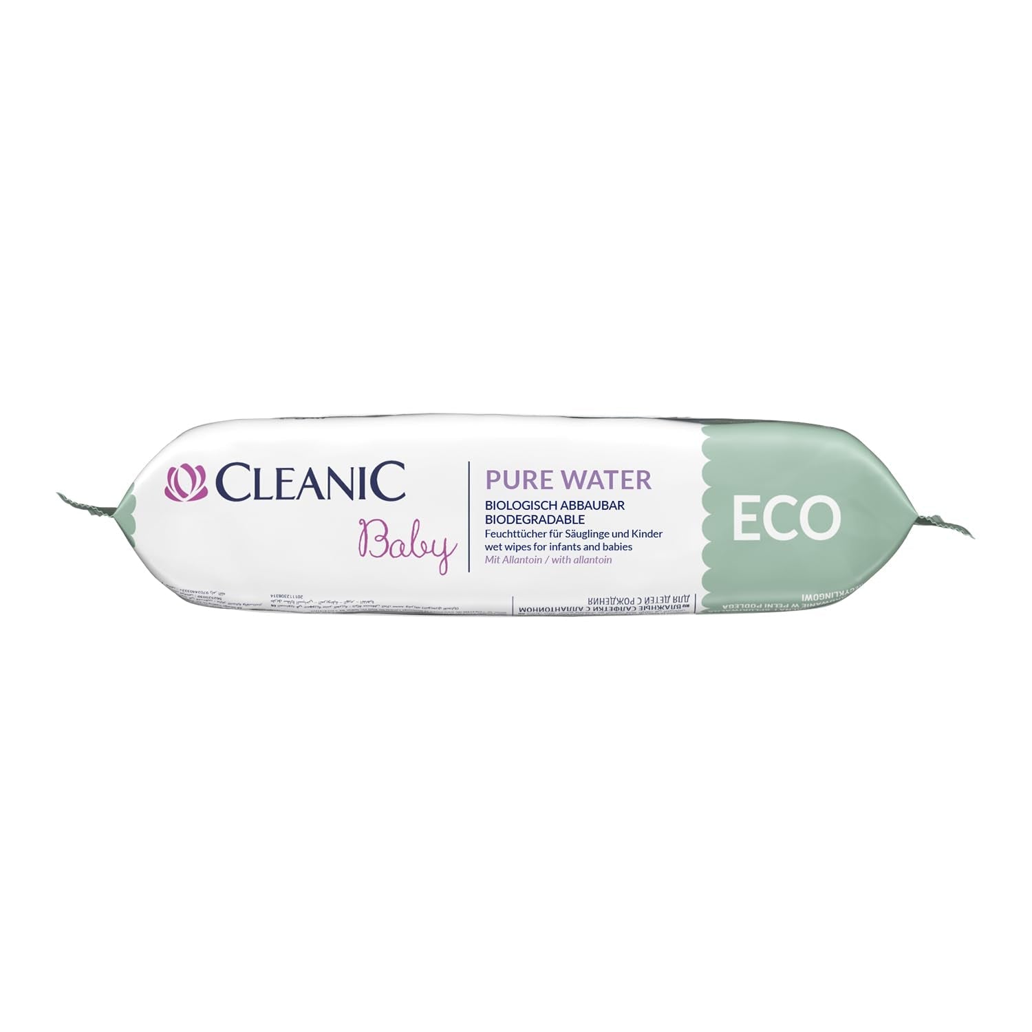 Salviettine umidificate Cleanic Baby Eco Pure Water – (1 x 50 pz.) Salviette umidificate per bambini e neonati – senza profumo, lavabili, pelle sensibile – 50 pz.