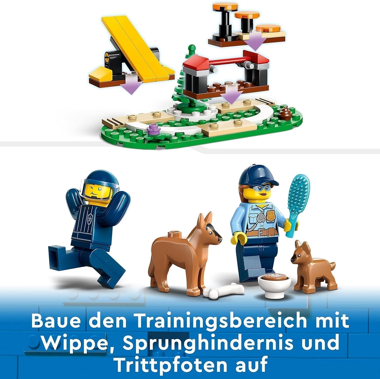 LEGO City 60369 Addestramento mobile del cane della polizia, auto della polizia giocattolo con rimorchio, personaggi di cani e cuccioli, set di animali per bambini dai 5 anni in su Set di costruzione Besuche den LEGO-Store