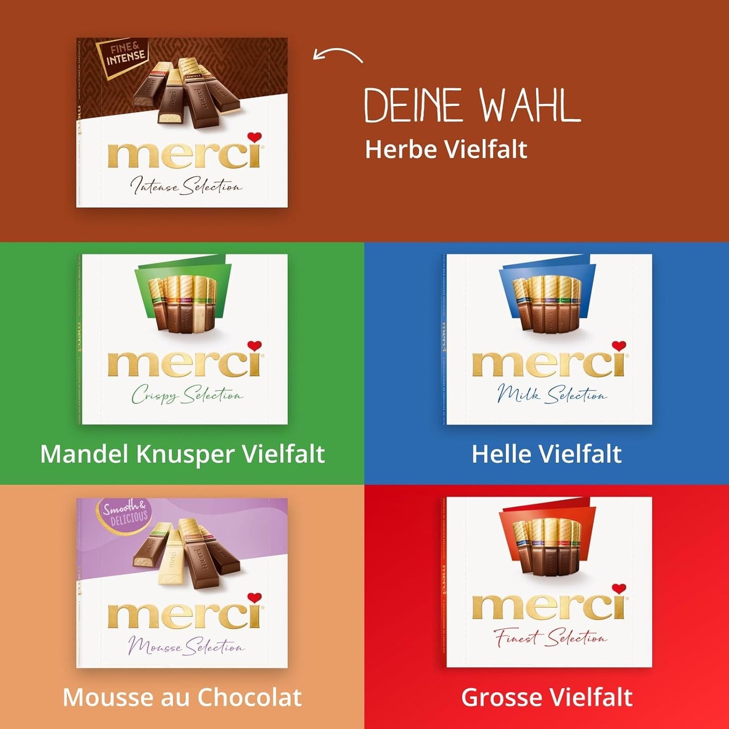 Finest Selection varietà di cioccolato fondente – 6 x 250g – Specialità di raffinato cioccolato fondente – Praline ripiene e vuote