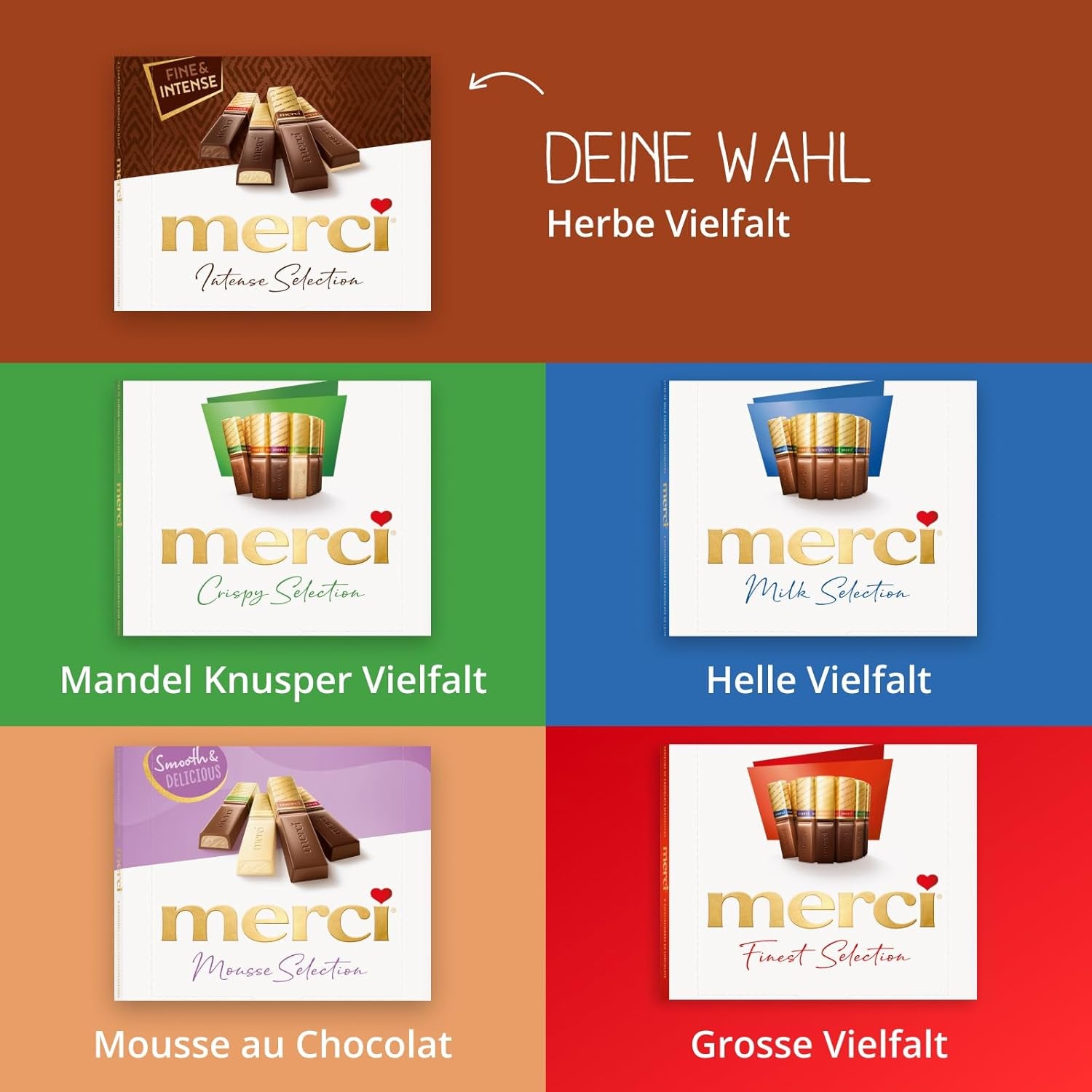 Finest Selection varietà di cioccolato fondente – 6 x 250g – Specialità di raffinato cioccolato fondente – Praline ripiene e vuote