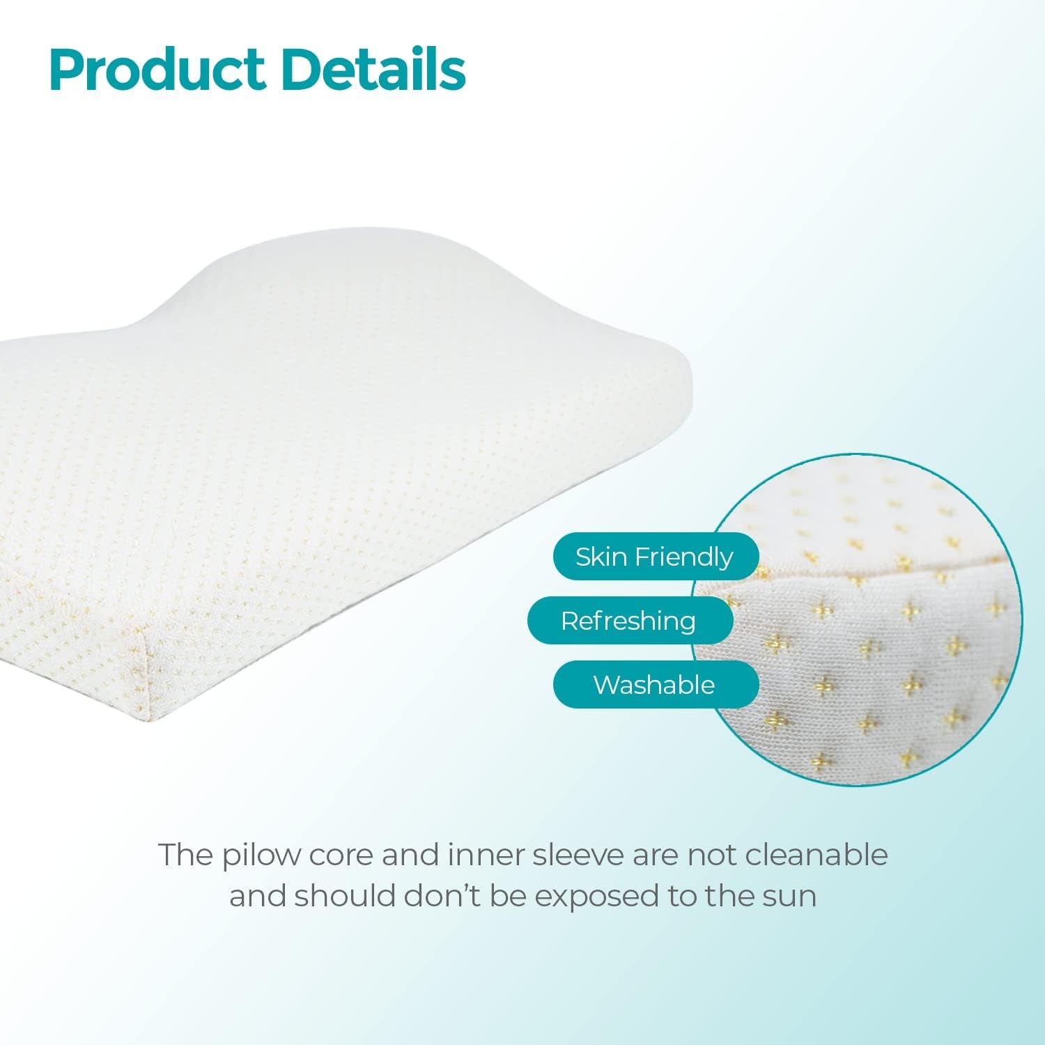 Edihome Cuscino di Sostegno per il Collo Cuscino per Alleviare il Dolore al Collo 50 x 30 x 10 cm Cuscino per Collo in Memory Foam Cuscino Ortopedico Cuscino ergonomico in Doppio Cotone Ipoallergenico