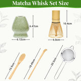 Alyvisun Set Matcha, Set da tè Matcha da 5 pezzi con teiera Matcha e supporto per tè Matcha, cucchiaino, cucchiaino da tè, set da tè Matcha per gli amanti del matcha, ideale per principianti ed appassionati