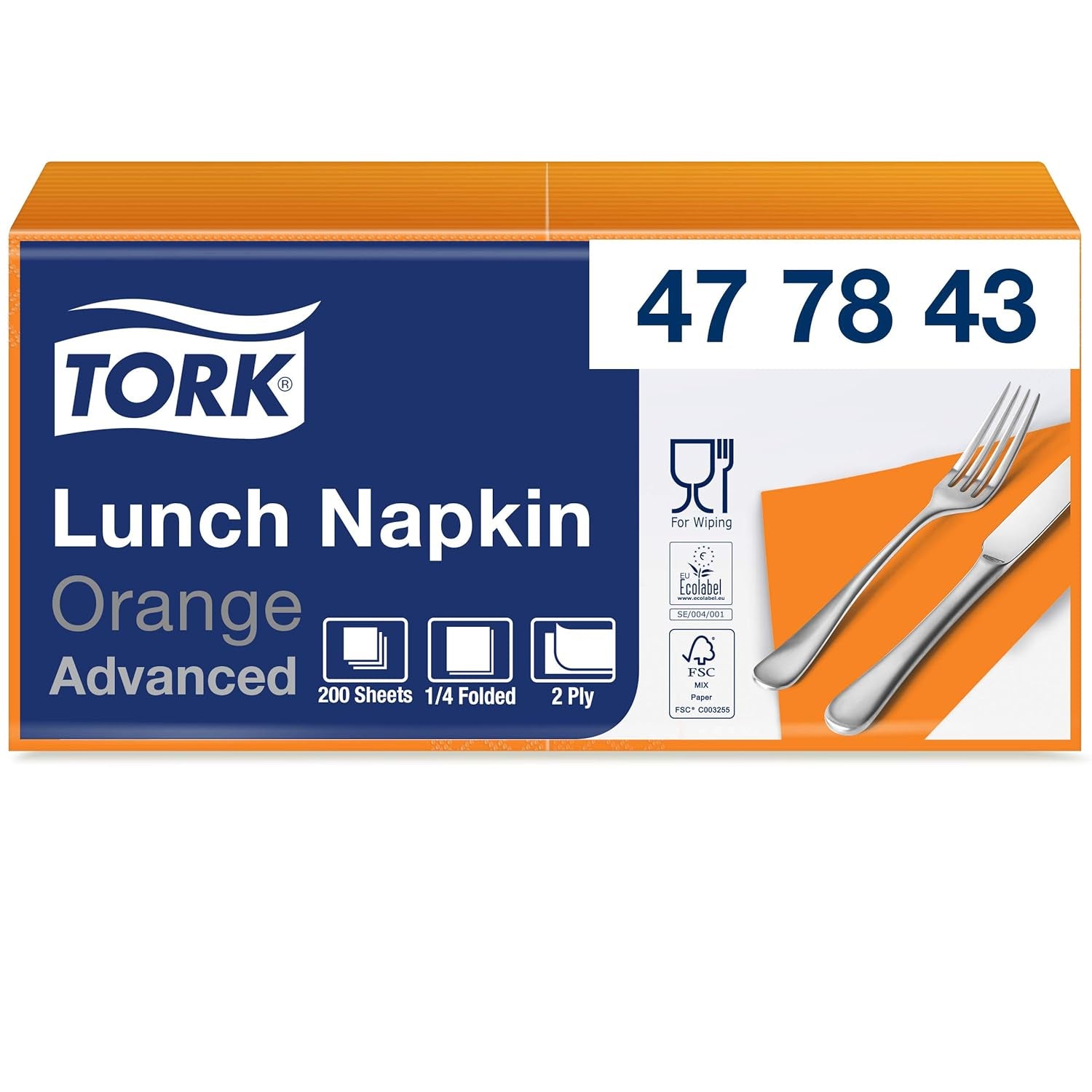 Tork 477840 Tovaglioli pranzo color lime / Tovaglioli a 2 veli per piccoli pasti o snack / Qualità avanzata / Tovaglioli di carta 10 X 200 (2000) / 32,6 X 33 cm (L X P) / Piega 1/4