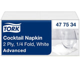 Tork Tovaglioli Cocktail bianchi, piega 1/4, 2 veli, 24 cm × 24 cm, 200 tovaglioli, 477534
