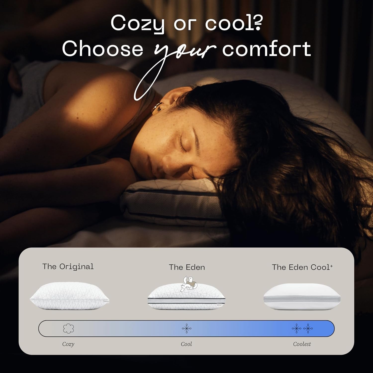 Coop Home Goods Eden Cool Cuscino regolabile King Size Memory Foam regolabile con infusione di gel Tessuto Lulltra morbido e traspirante Ideale per tutti i dormienti Cuscini standard Ecologici Naty Shop