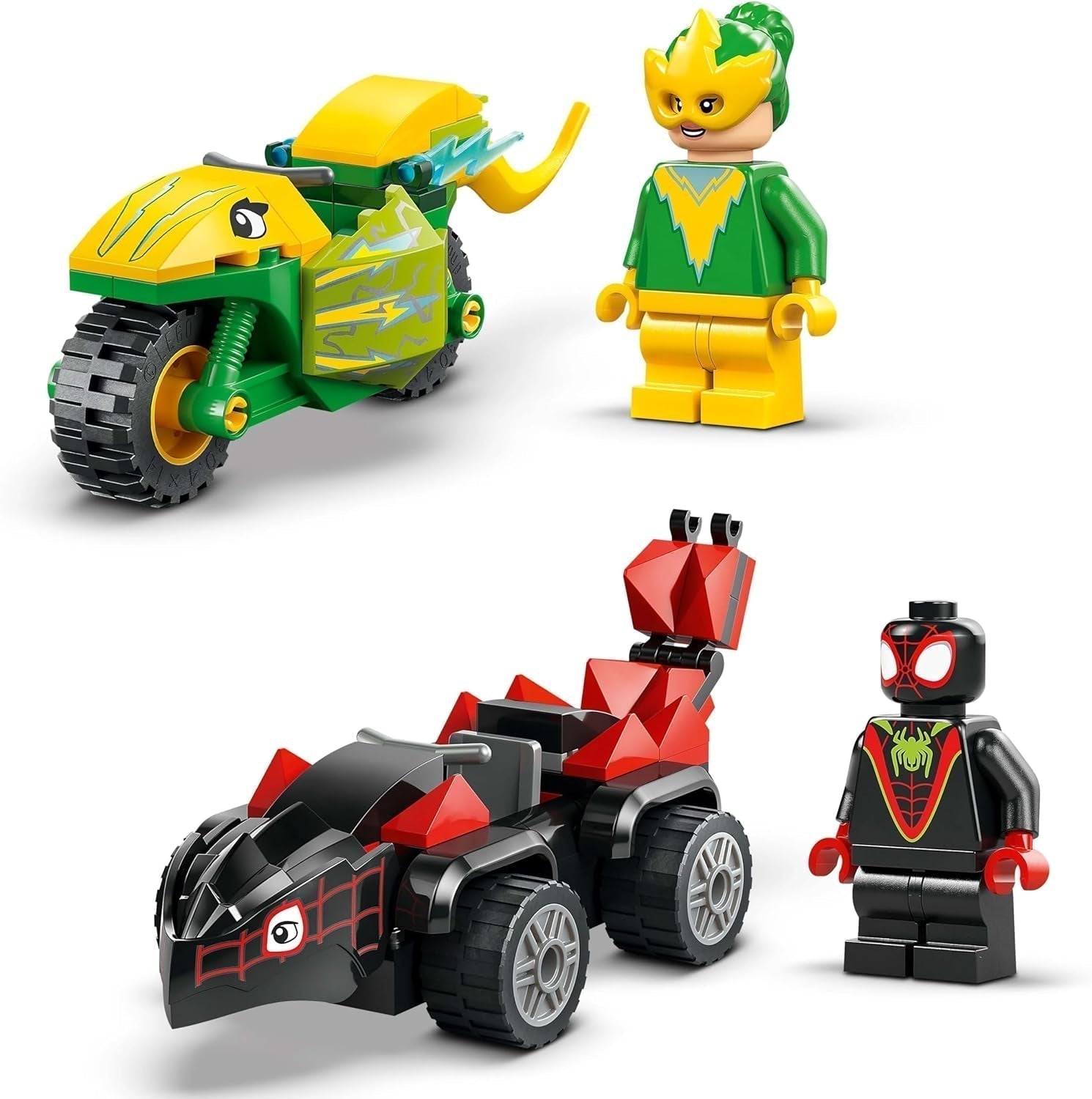 Divertimento d'azione LEGO Marvel con spin ed elettro nei loro Dino Speedster, auto da supereroe costruibile per ragazzi e ragazze a partire da 4 anni, set di eroi con macchinina, Spidey e i suoi super amici 11198 Set da costruzione Beuche den LEGO-Store
