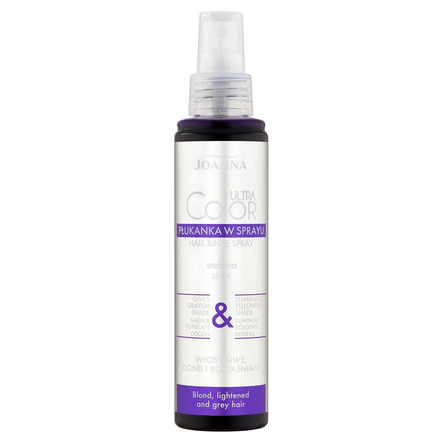 Joanna Ultra Color - Balsamo color rosa per capelli biondi e chiari - Rosa pastello - Lucentezza naturale - Rimuove la sfumatura gialla dai capelli biondo-grigi - Effetto temporaneo - Tintura per capelli 150 ml Naty Shop Spray grigio grigio sfumatura di biondo 150 Ml (1 confezione)