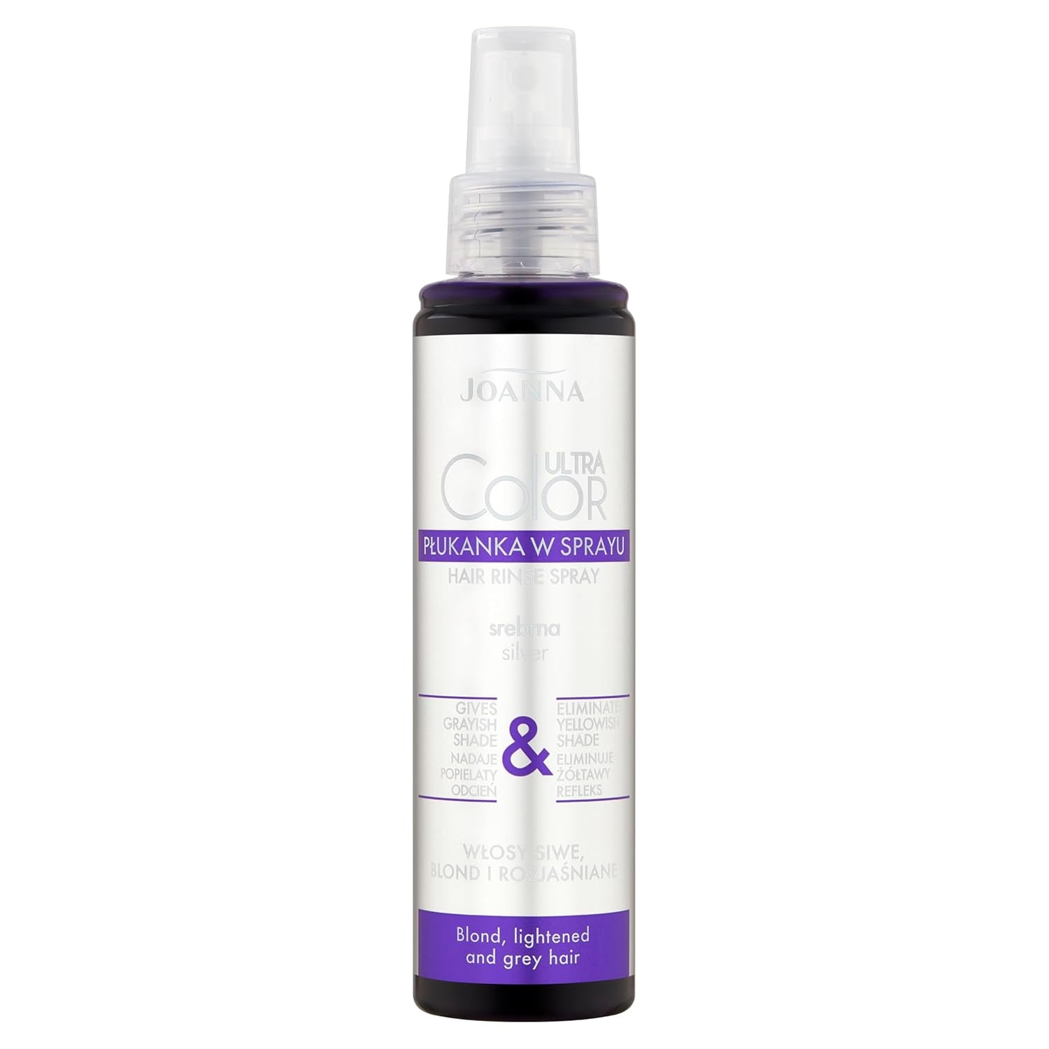 Joanna Ultra Color - Balsamo color rosa per capelli biondi e chiari - Rosa pastello - Lucentezza naturale - Rimuove la sfumatura gialla dai capelli biondo-grigi - Effetto temporaneo - Tintura per capelli 150 ml Naty Shop Spray grigio grigio sfumatura di biondo 150 Ml (1 confezione)