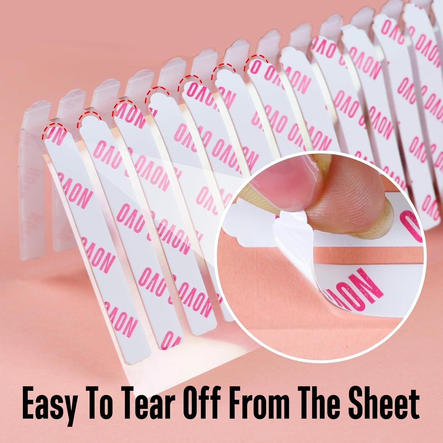 NOVO OVO 360 fogli adesivi per nail art facili da staccare e a pressione, trasparenti su entrambi i lati, attacco per nail art/confezione/conservazione/pratica/accessori, 30 pezzi x 12 fogli