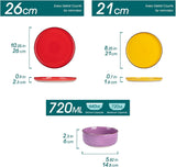Servizio Piatti 6 Persone Vancasso Bonita Servizio Piatti In Gres 18 Pezzi Set Ciotole E Piatti Servizio Rotondo Combinazione Di 6 Piatti Piani Piatti Da Insalata E Ciotole Ciascuno