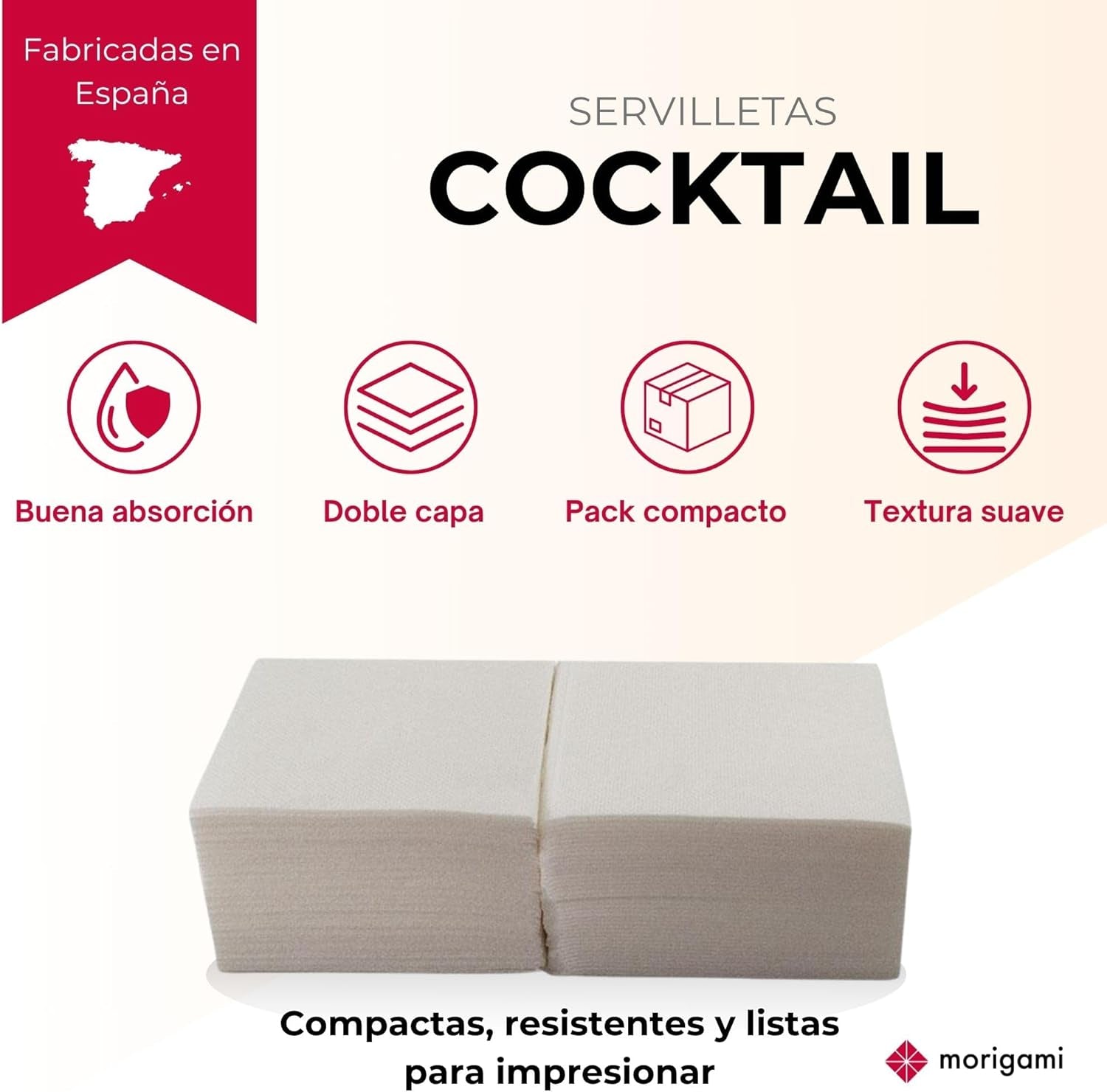 , Tovagliolo Di Carta Da Cocktail, Piega 1/4, Pizzo, 150 Tovaglioli, Bianco