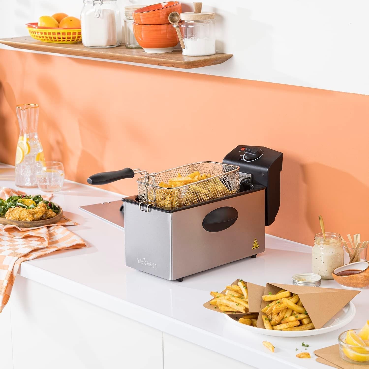 Friggitrice ad olio Tristar FR-6935, 2000 watt, 3 litri, termostato, zona fredda, 3-4 persone, metallo Elettrodomestici Naty Shop