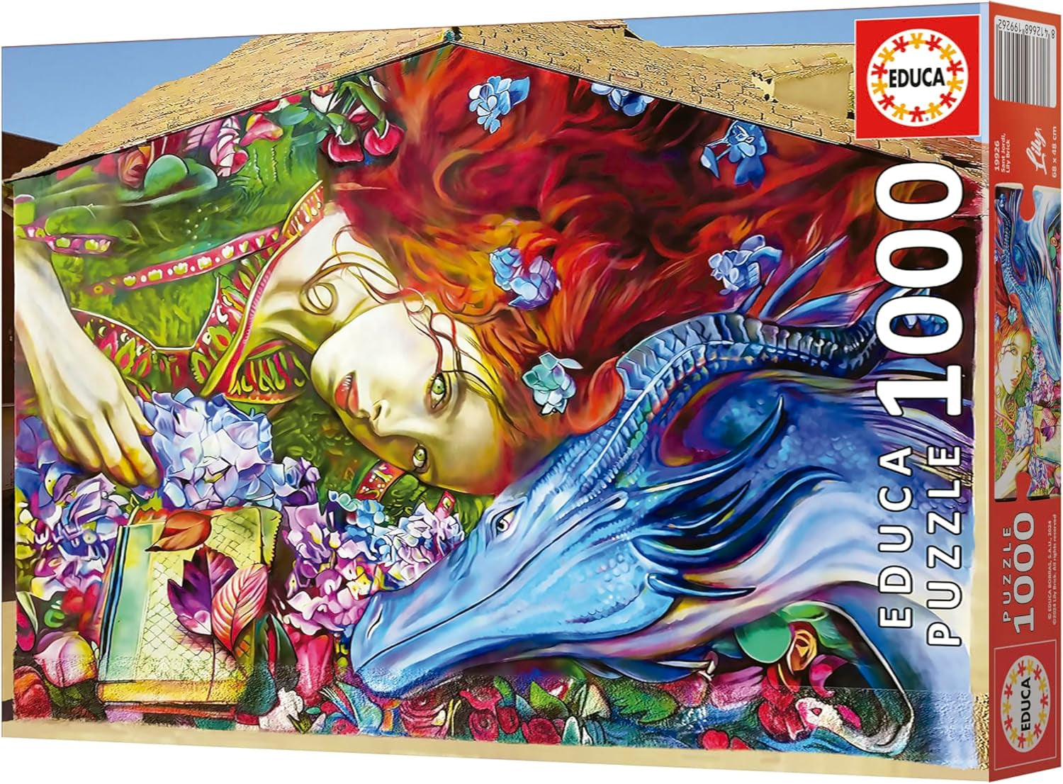 Educa - Puzzle da 1000 pezzi per adulti | Sant Jordi, Giglio Mattone. Dimensioni: 68X48 cm. Include la colla per puzzle Fixpuzzle. Per 14 anni (19926) Puzzle Naty Shop