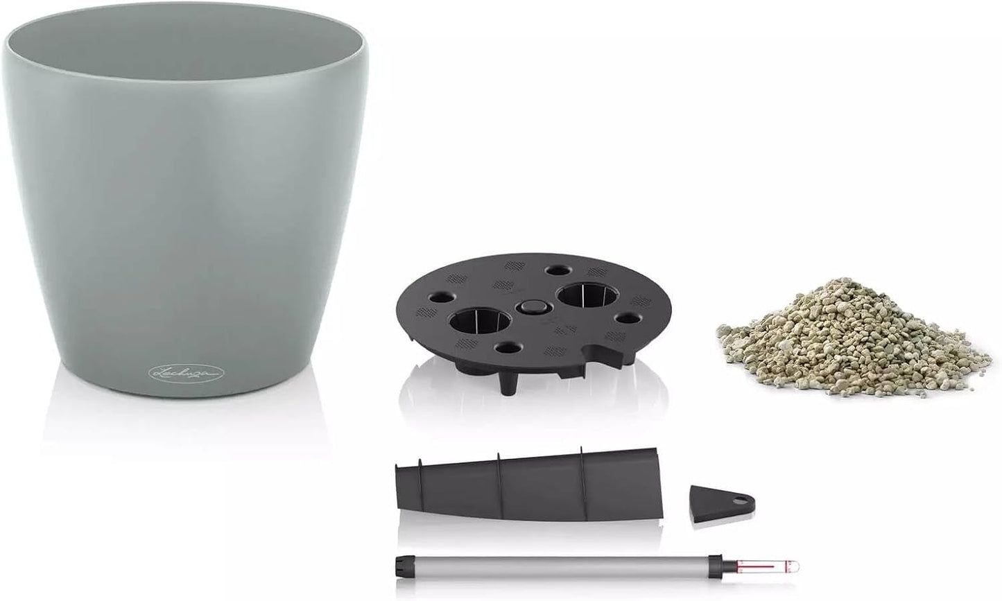 Fioriera LECHUZA Classico Colore ECO 60 Grigio Scuro | Fioriera con sistema di irrigazione e indicatore del livello dell'acqua | Realizzato in plastica riciclata al 100% | Finitura opaca | Ø 60 x 55,5 cm | 18955