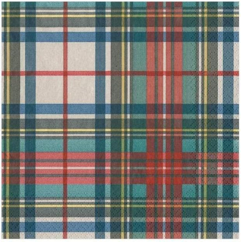 Tovaglioli di carta da cocktail Dress Stewart Tartan, 20 per confezione